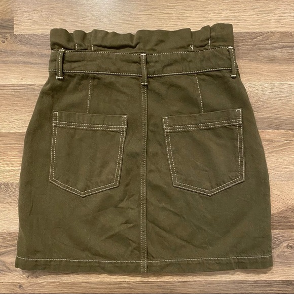 Free People Green Paperbag Mini Skirt - Picture 3 of 5